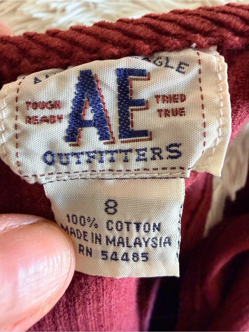 Vtg American Eagle Corduroy Shift Dress -mini Y2K 90s grunge fall sz 8